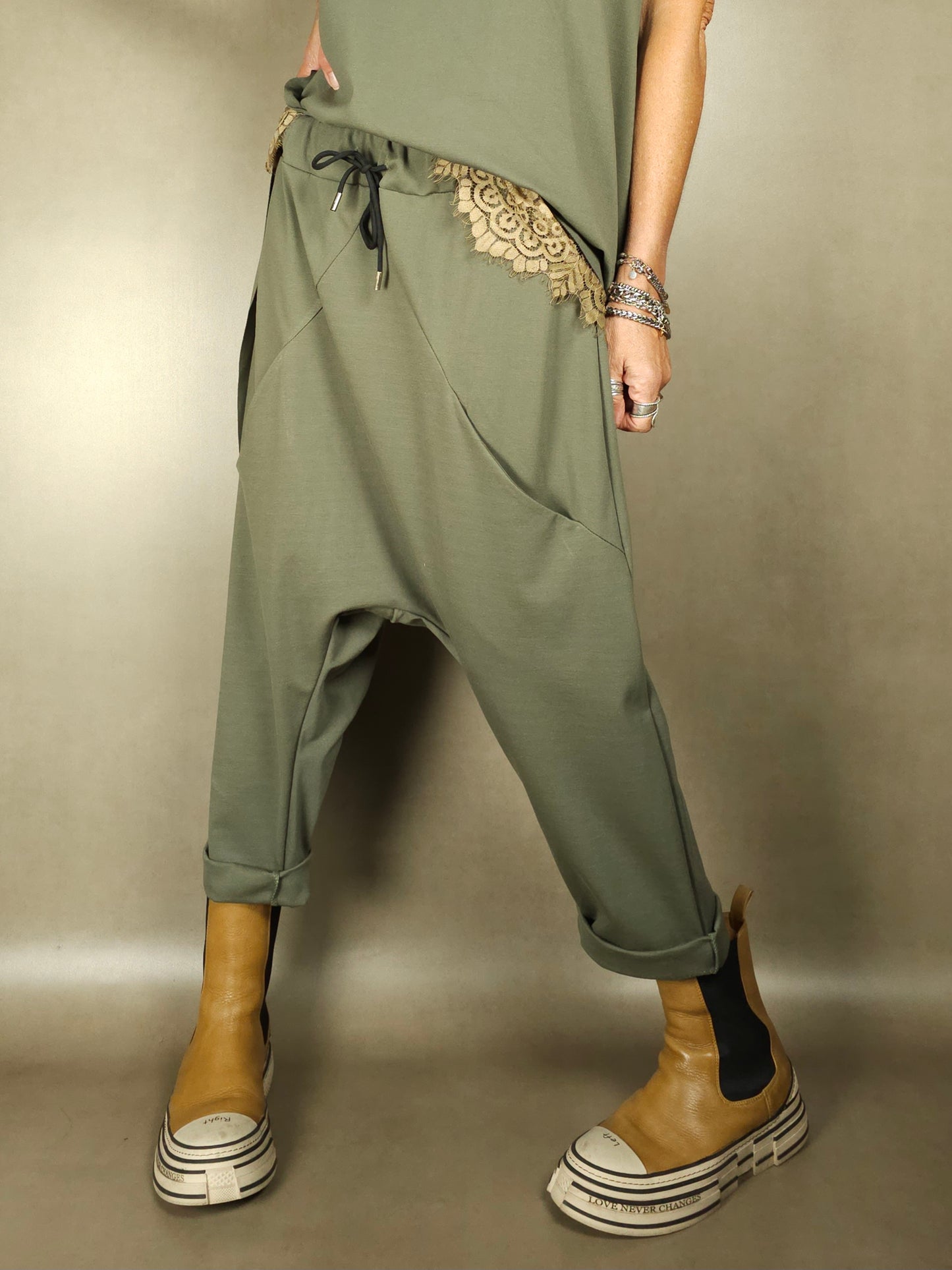 low-cut trousers with drawstring 65pl35vi5ea