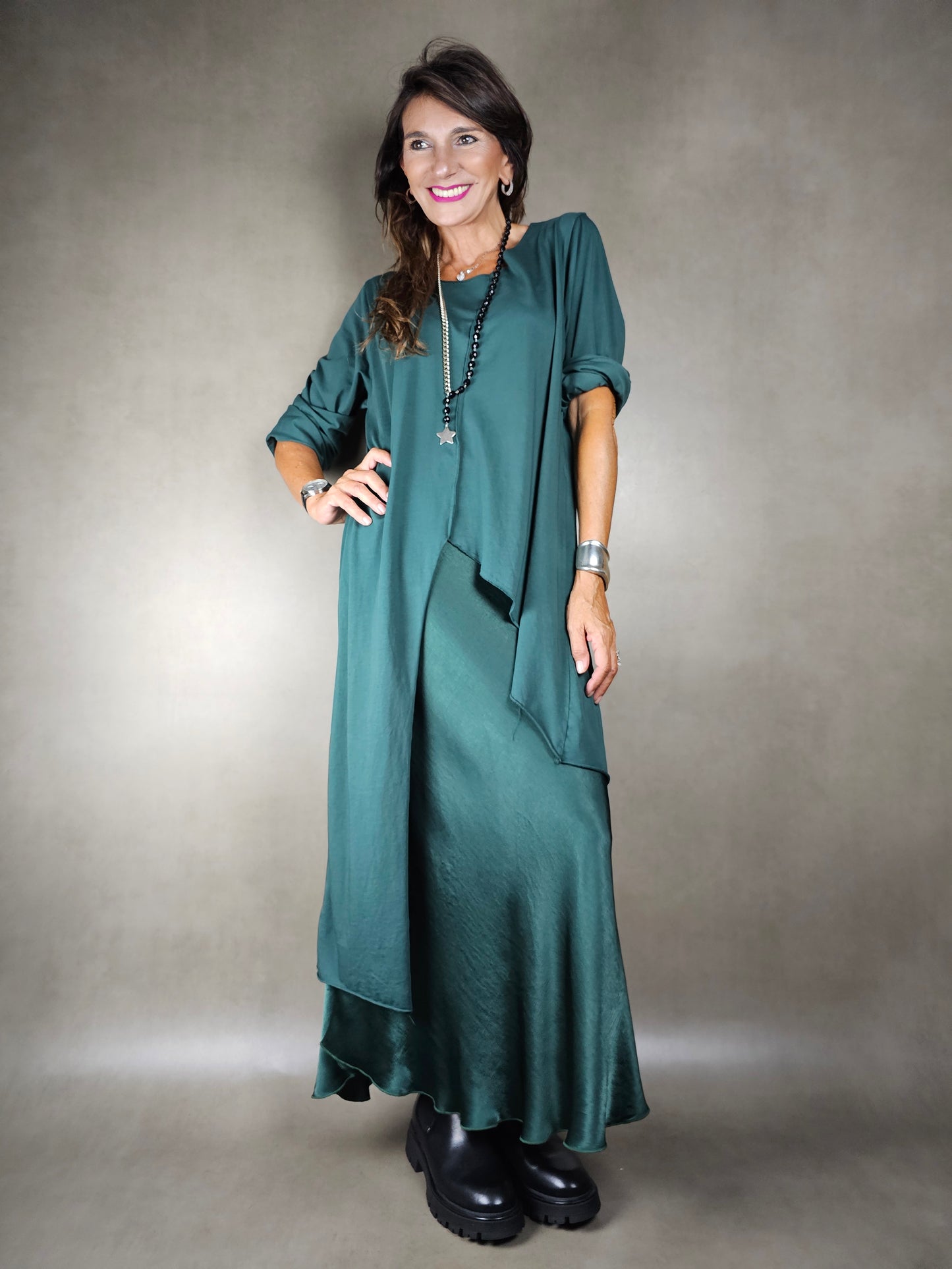 jupe longue en satin de viscose