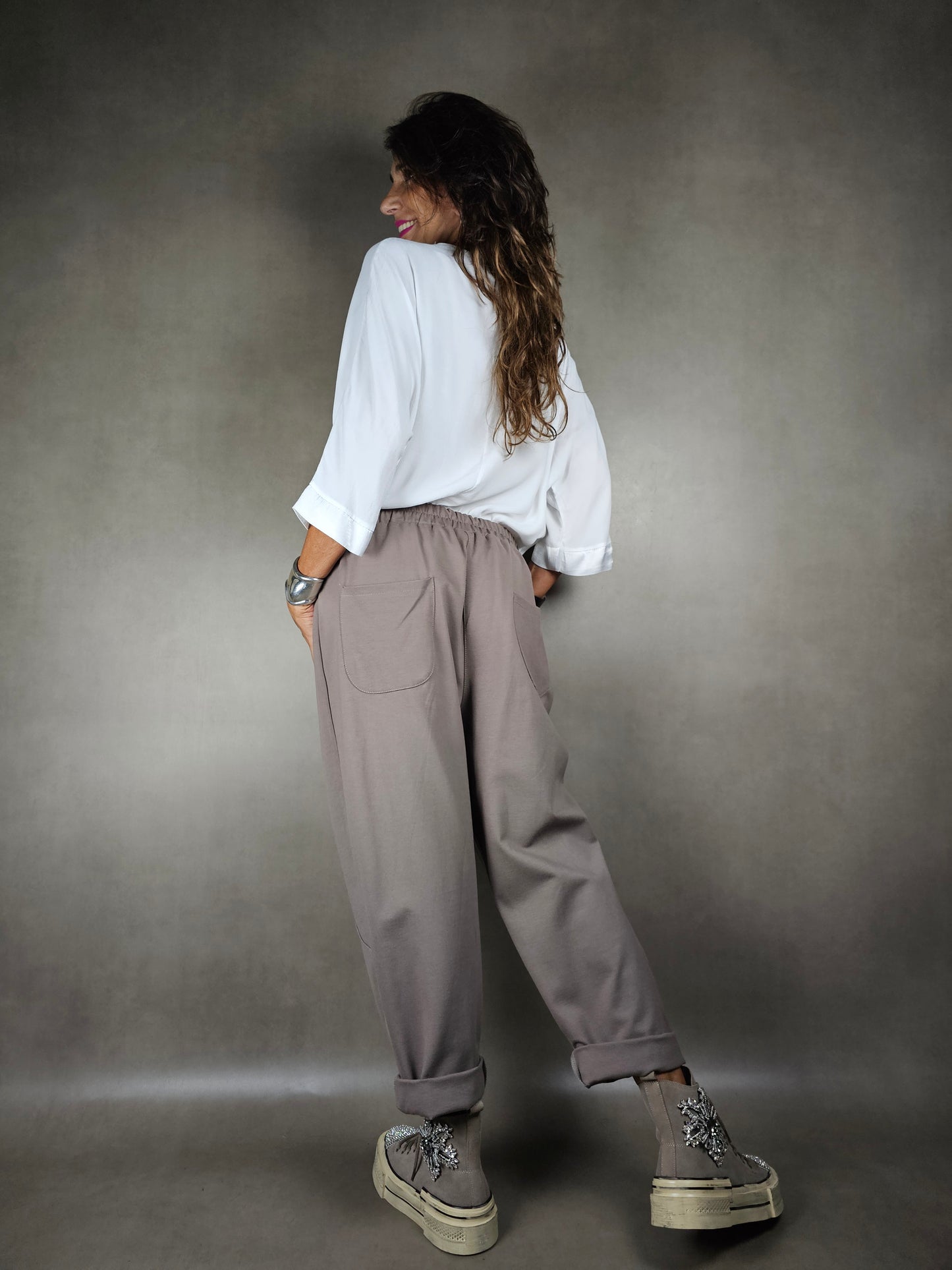 transverse seam oversized trousers 65vi