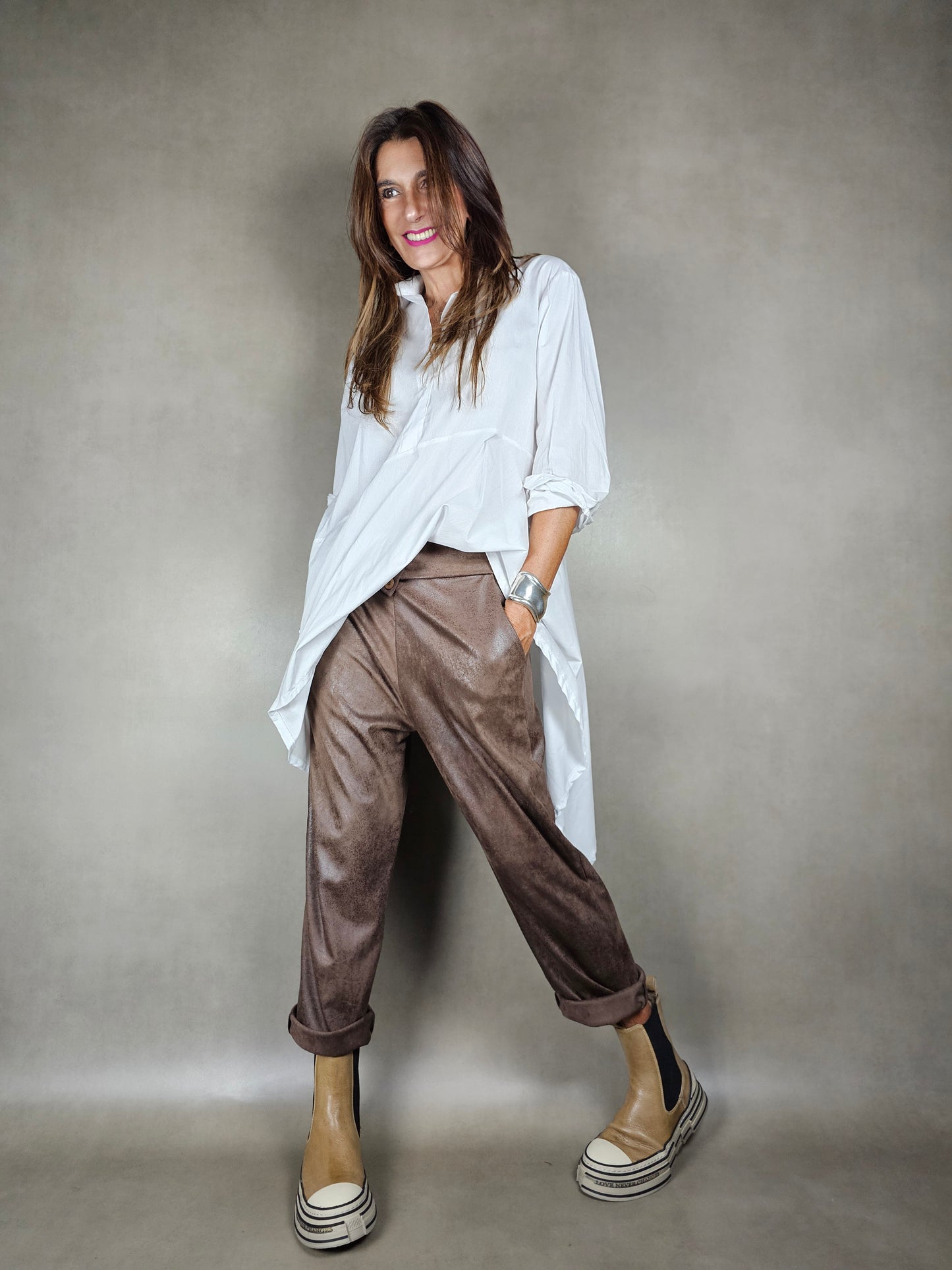 aged eco-leather trousers 3 bot 90pl10ea