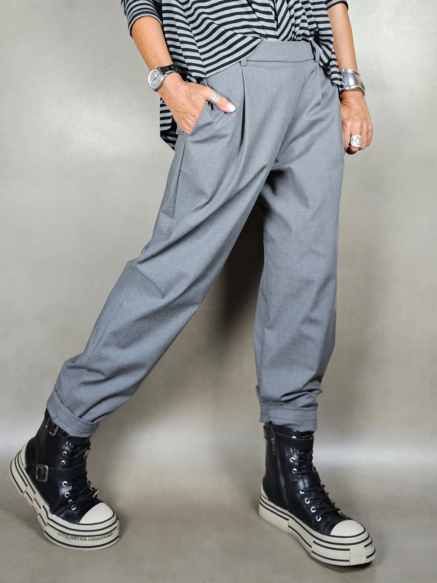 fresh wool overlap trousers 64pl33vi3ea