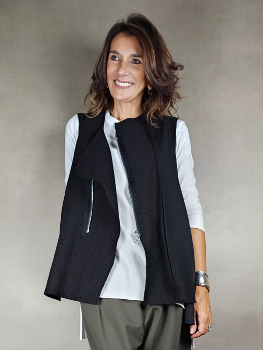 gilet lana cerniera 100wv