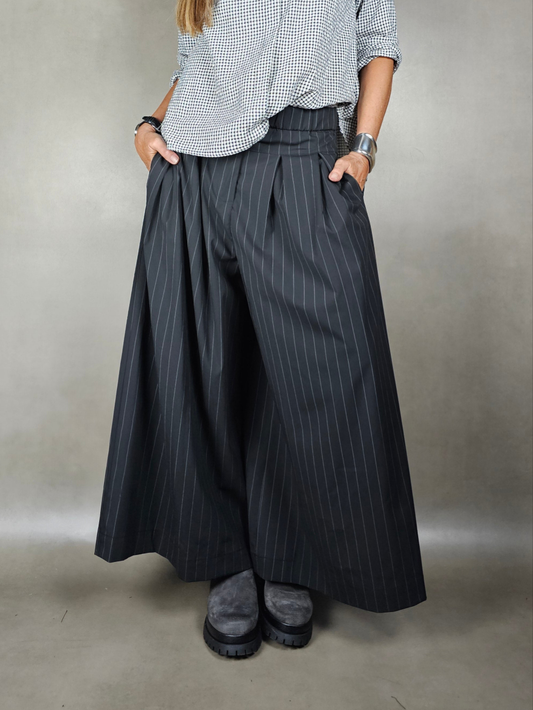 palazzo pinstripe trousers with zip 64pl33vi3ea